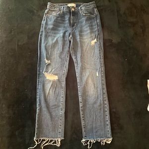 mango distressed straight cut jeans